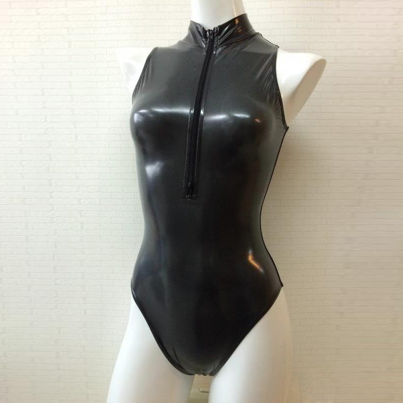 Nasty Sexy Bodysuit Black Leather Lingerie Sexiest Teddy