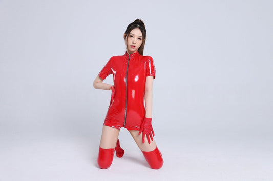 Vinyl Bodysuit High Neck