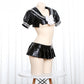 Leather Lingerie Set Schoolgirl Costume Role Play Sailor