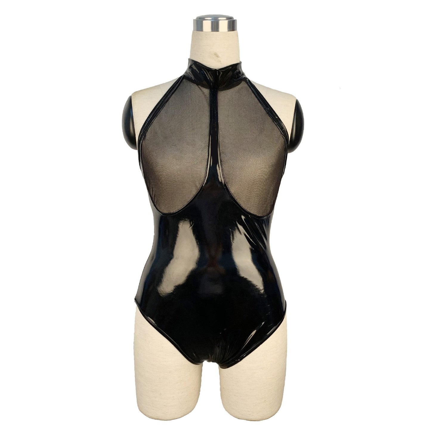Vinyl Peek-A-Boo Chain Bodysuit