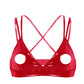 Black Bra Red Leather Lingerie Naughty Top