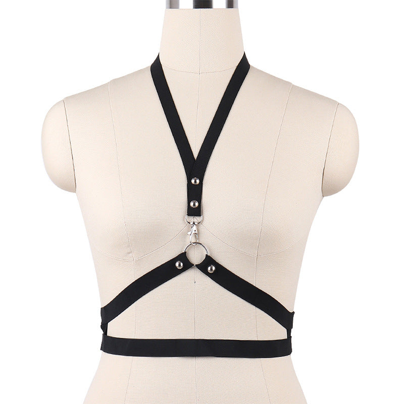 Black Bra Straps Revealing Strappy Harness Lingerie