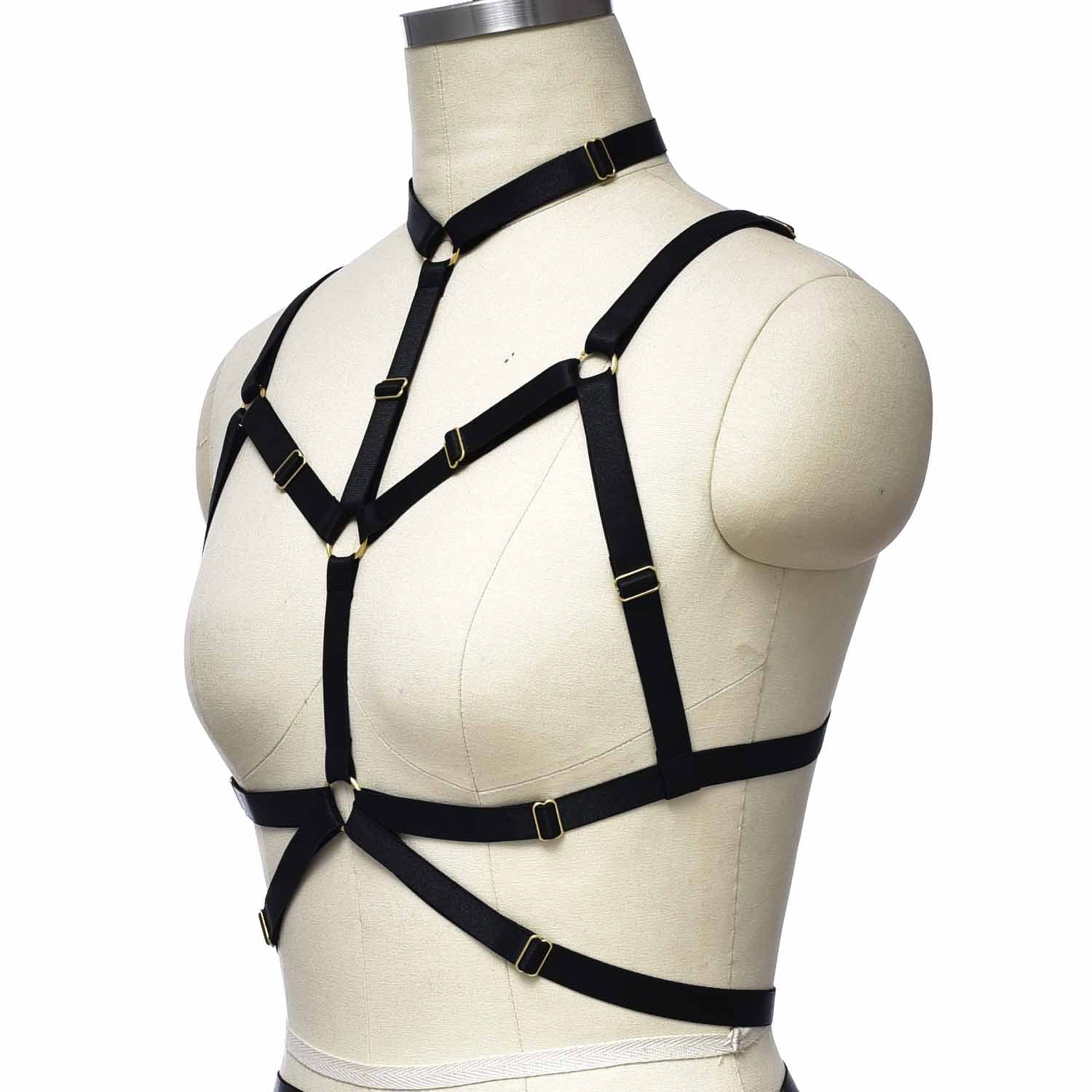 Black Bra for Sexy Revealing Black Body Harness Lingerie