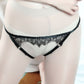 Black Crotchless Pantie Revealing Strappy Harness Lingerie Couples Thong