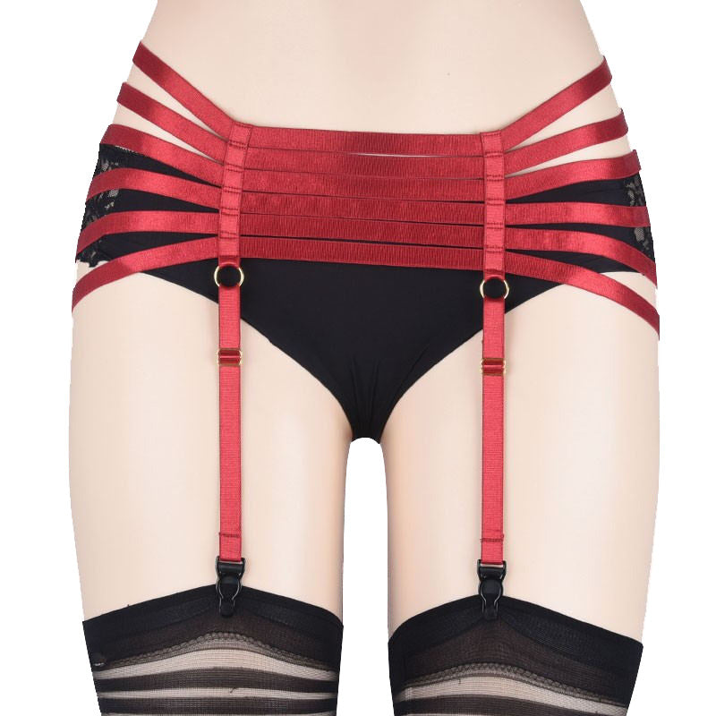 Black Garter Belt Straps Strapy Bdsm Harness Lingerie