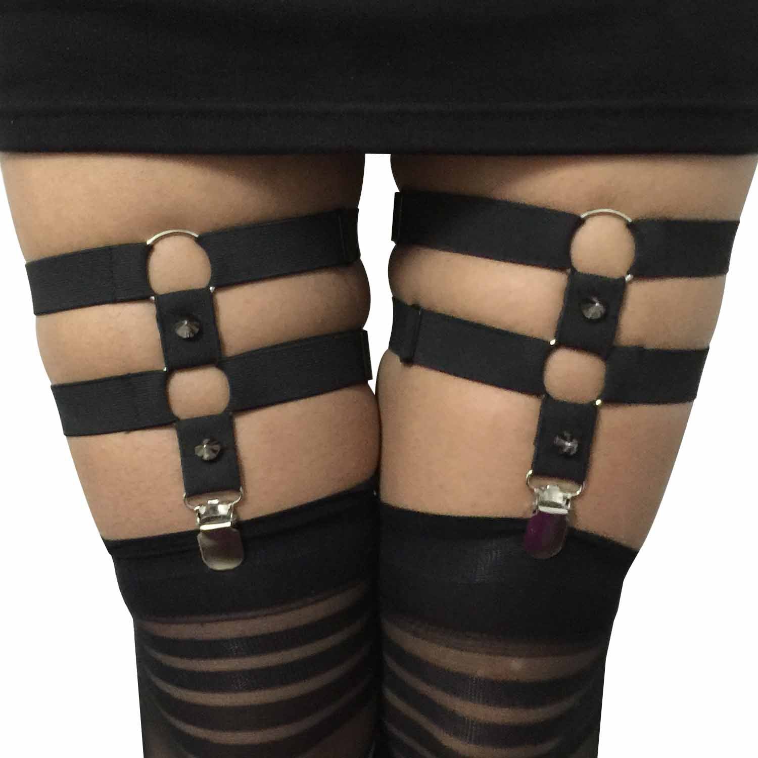 Black Garter Leg Harness Strapy Body Harness Lingerie