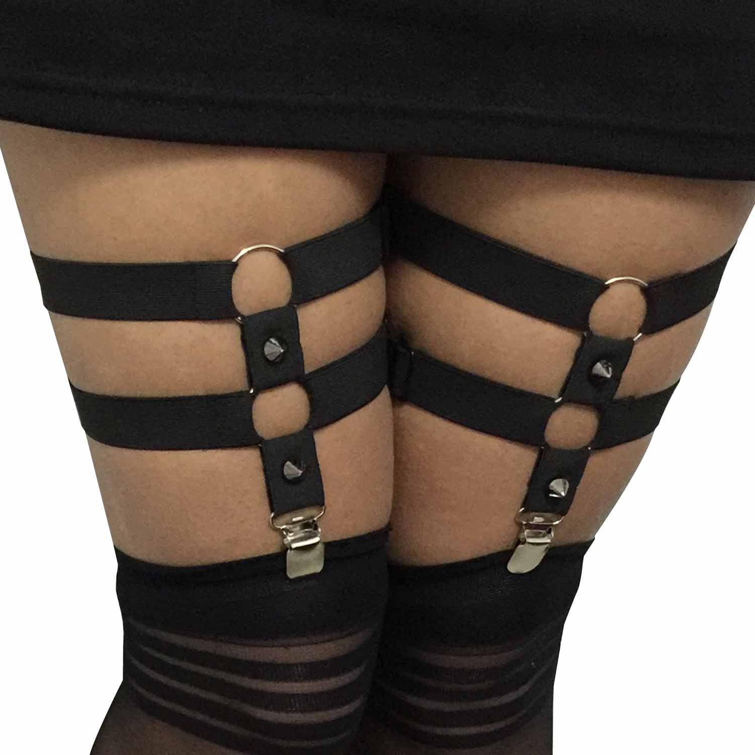 Black Garter Leg Harness Strapy Body Harness Lingerie