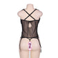 Black Open Back Bodysuit Sheer Lace Sexy Lingerie Mature Hot Teddy