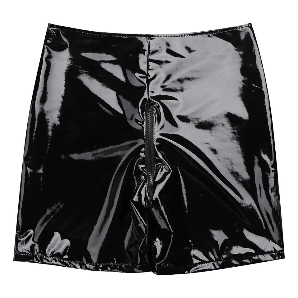 Black Panties Crotchless Shorts Bdsm Latex Lingerie