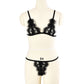 Black Sexy Blonde Lingerie Set Couples Strappy Harness Lingerie Revealing Bra Panties