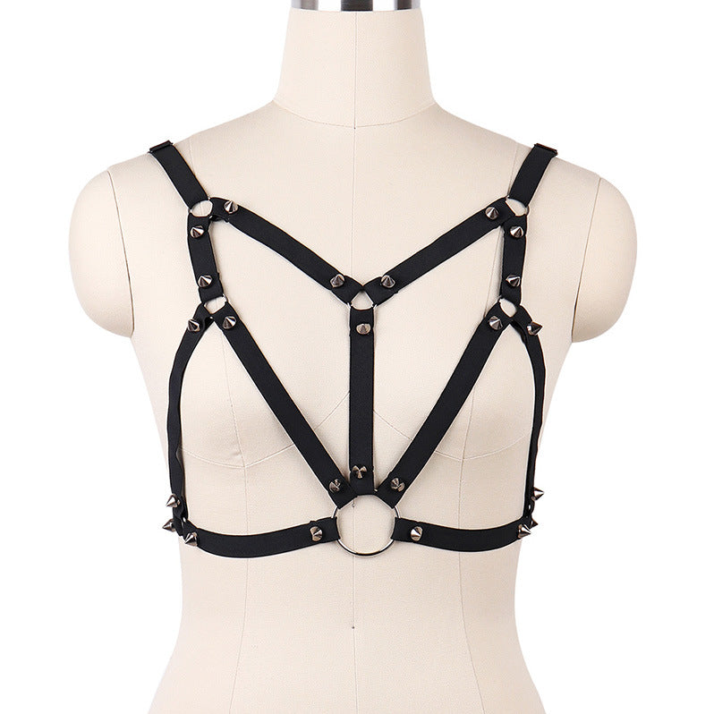 Black Sexy Bra Revealing Body Harness Lingerie