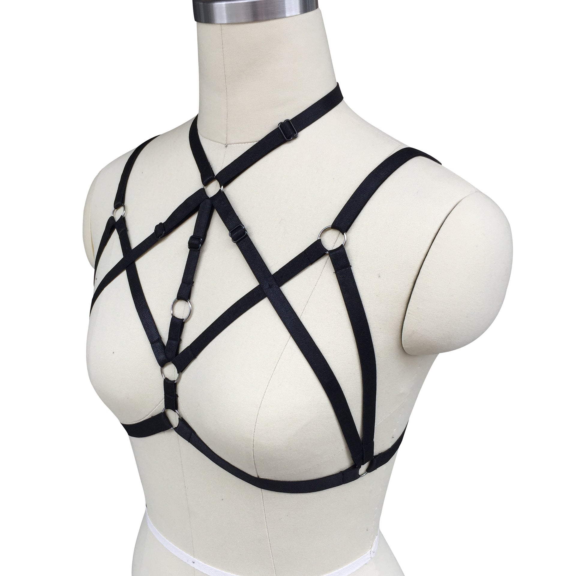 Black Sexy Bra Revealing Body Harness Lingerie