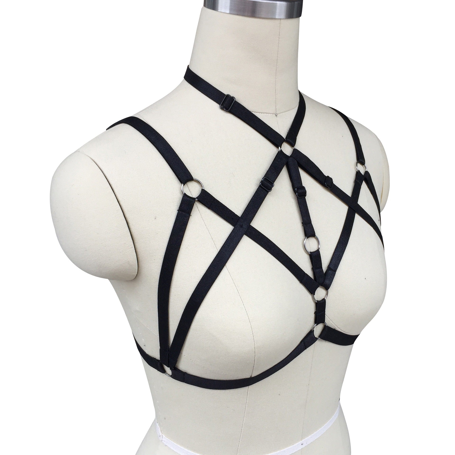 Black Sexy Bra Revealing Body Harness Lingerie