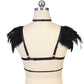 Black Sexy Bra Revealing Bondage Harness Lingerie Feather Bra