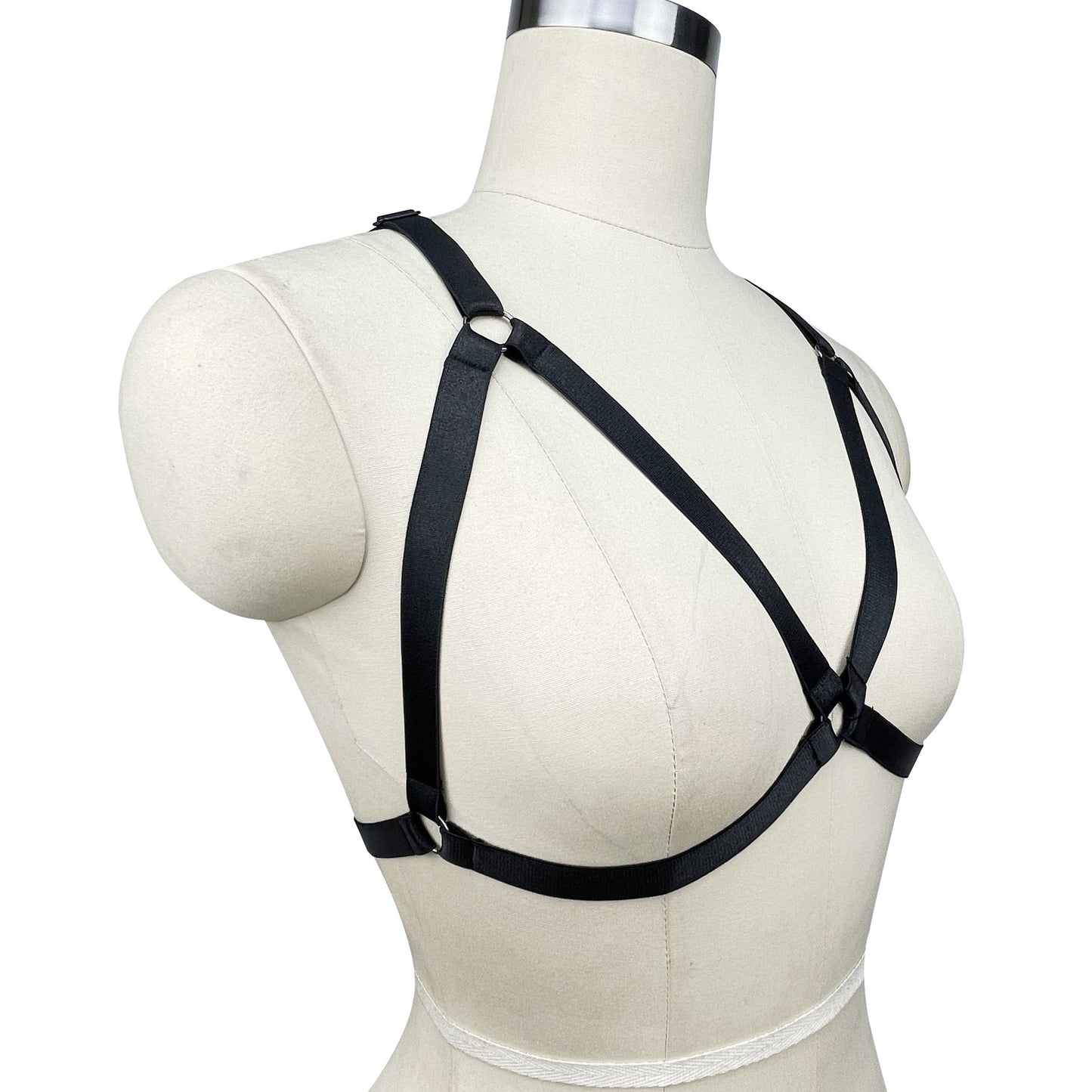 Black Sexy No Bra Revealing Bondage Harness Lingerie