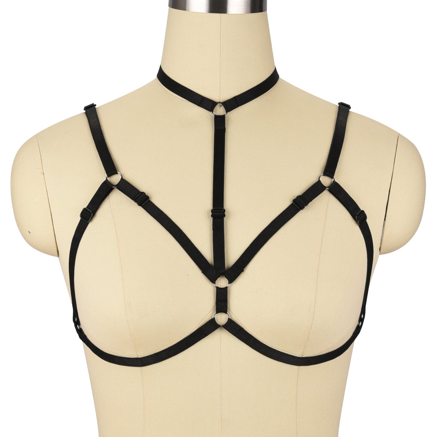 Black Sexy No Bra Revealing Bondage Harness Lingerie