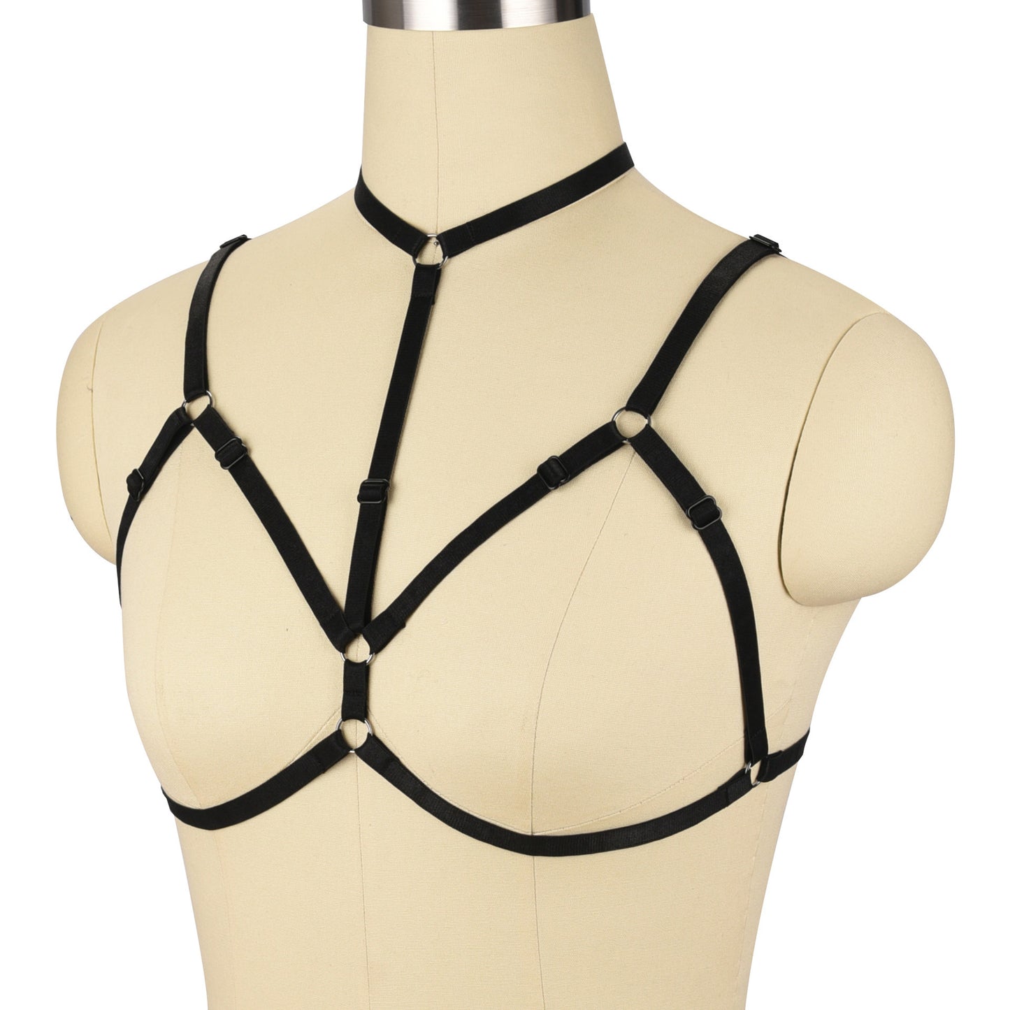 Black Sexy No Bra Revealing Bondage Harness Lingerie