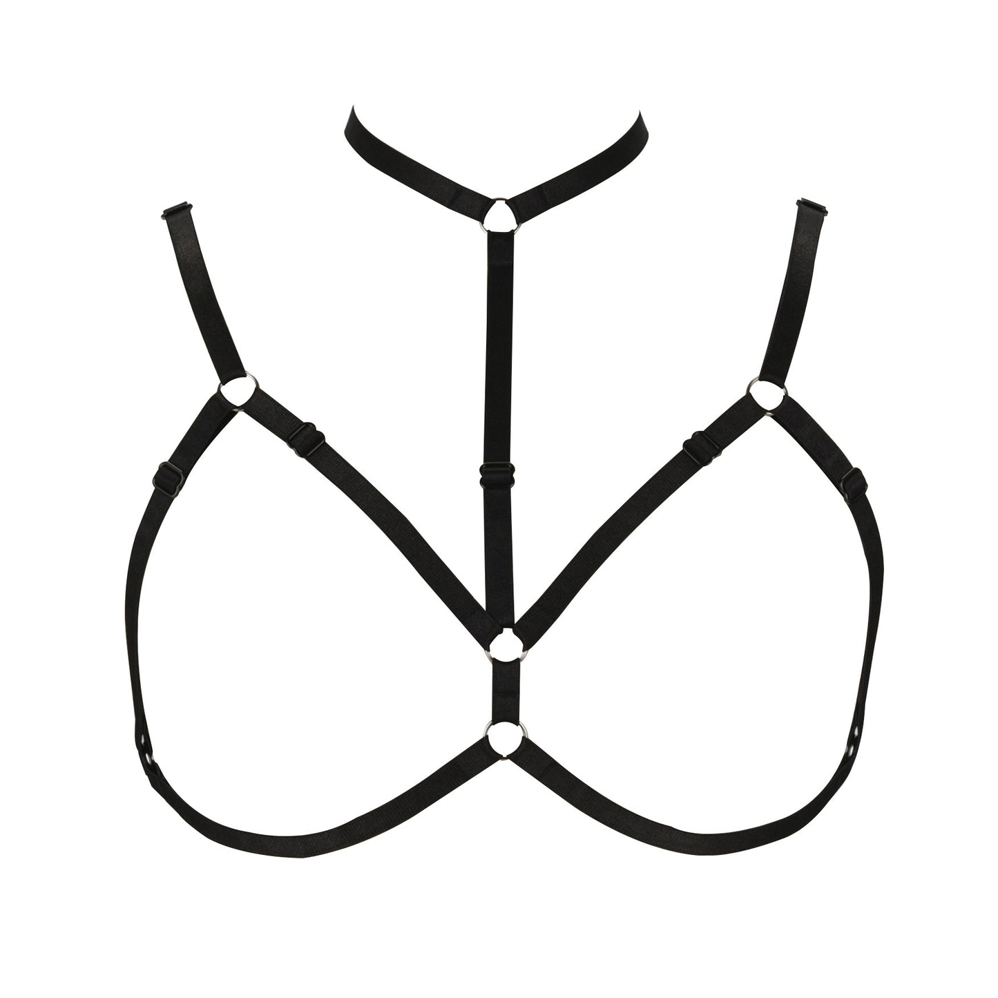 Black Sexy No Bra Revealing Bondage Harness Lingerie