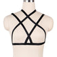 Black Strappy Bra Revealing Black Body Harness Lingerie