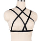 Black Strappy Bra Revealing Black Body Harness Lingerie