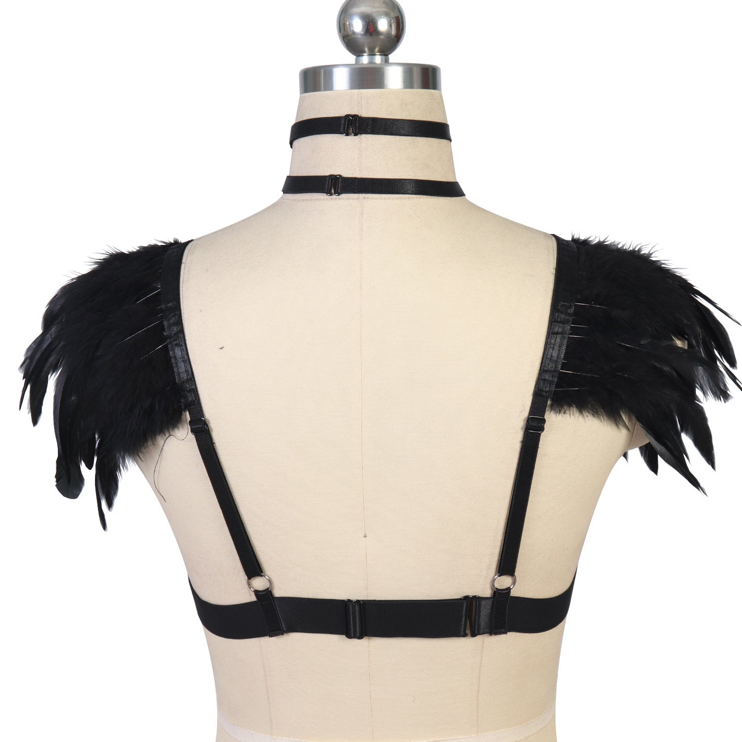 Chubby Sexy No Bra Submissive Body Harness Lingerie Feather Bra