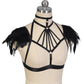 Chubby Sexy No Bra Submissive Body Harness Lingerie Feather Bra