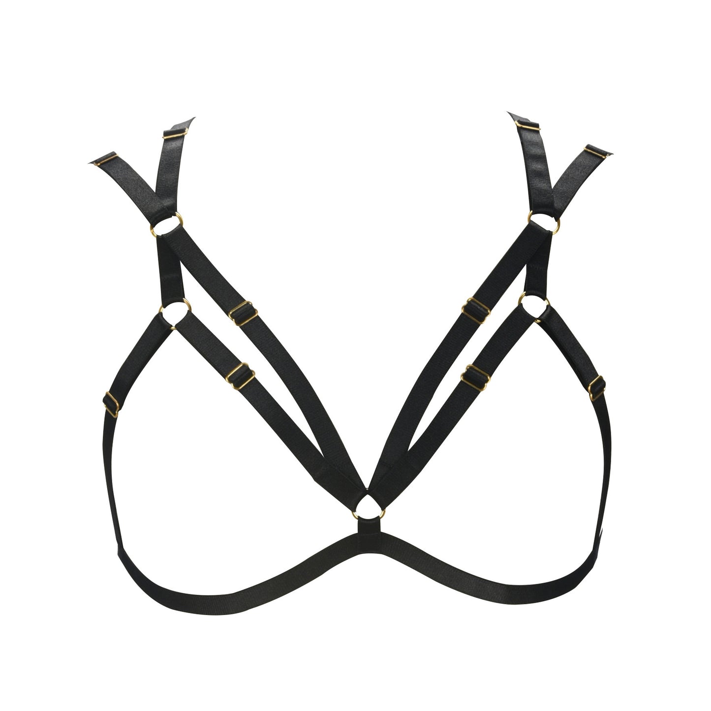 Chubby Strappy Bra Submissive Black Body Harness Lingerie