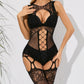 Chubby White Bodystocking Couples Black Mesh Lingerie sheer Bodysuit