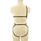 Chubby Womens Black Bodysuit Submissive Strappy Harness Lingerie Hot Teddy