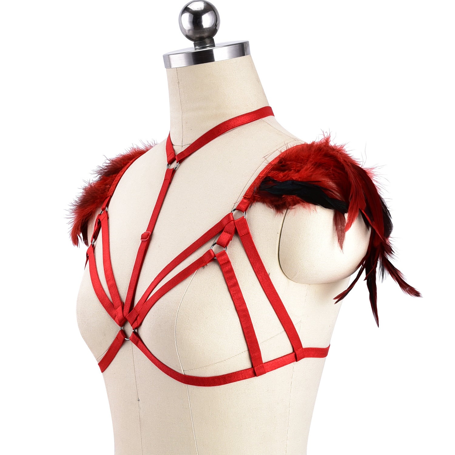 Couples Sexiest Bra Nasty Bdsm Harness Lingerie Feather Bra