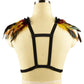 Couples Sexy No Bra Nasty Body Harness Lingerie Feather Bra