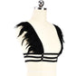 Extreme Bra Straps White Bdsm Lingerie Harness Feather Bra