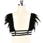 Extreme Bra Straps White Bdsm Lingerie Harness Feather Bra