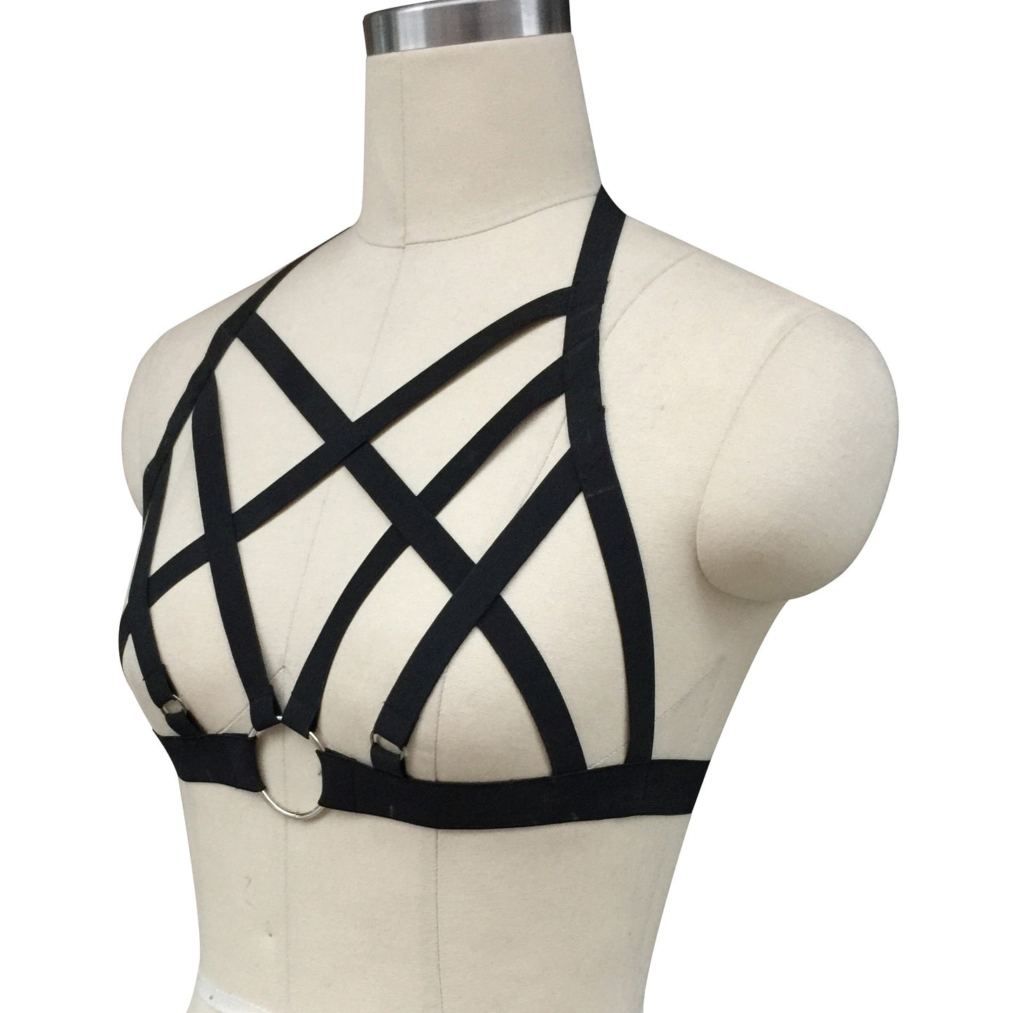 Extreme Bra Straps White Strappy Harness Lingerie