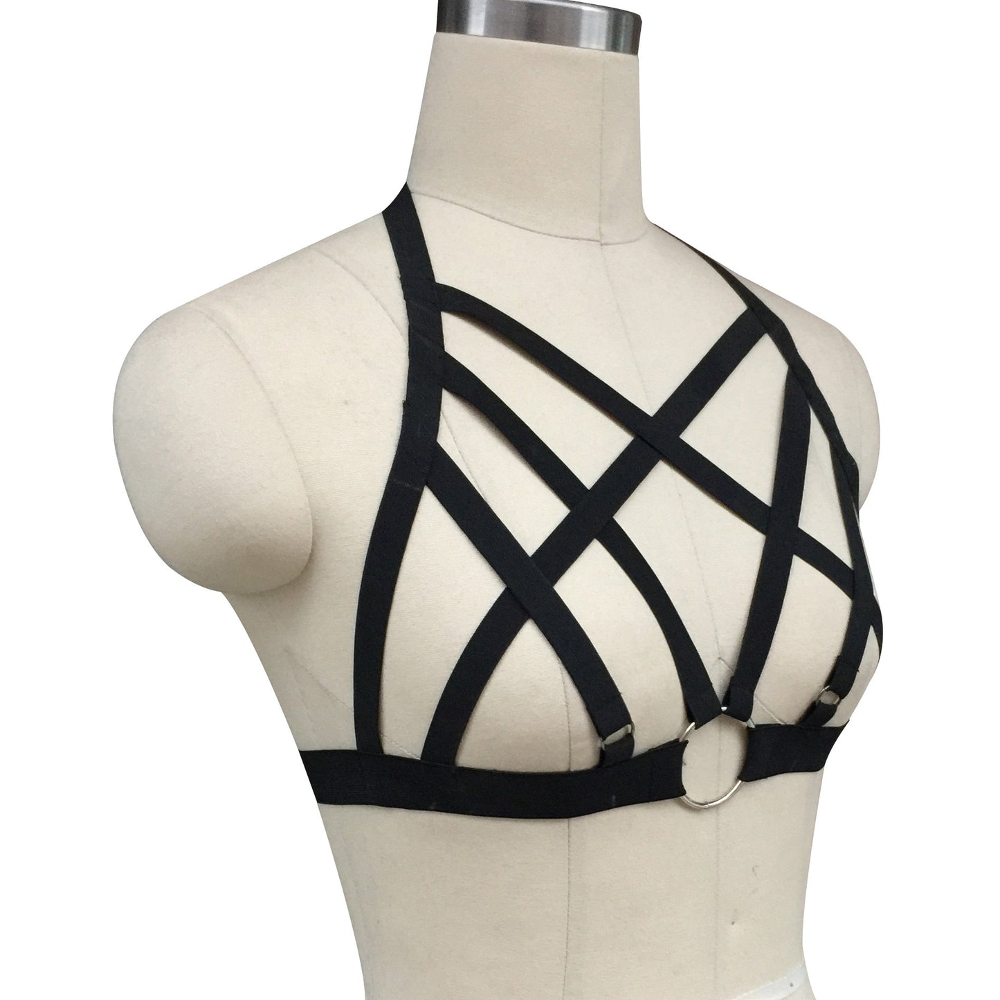 Extreme Bra Straps White Strappy Harness Lingerie