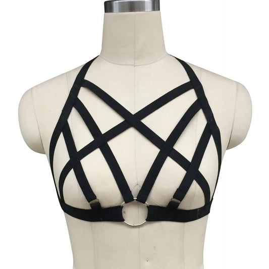 Extreme Bra Straps White Strappy Harness Lingerie