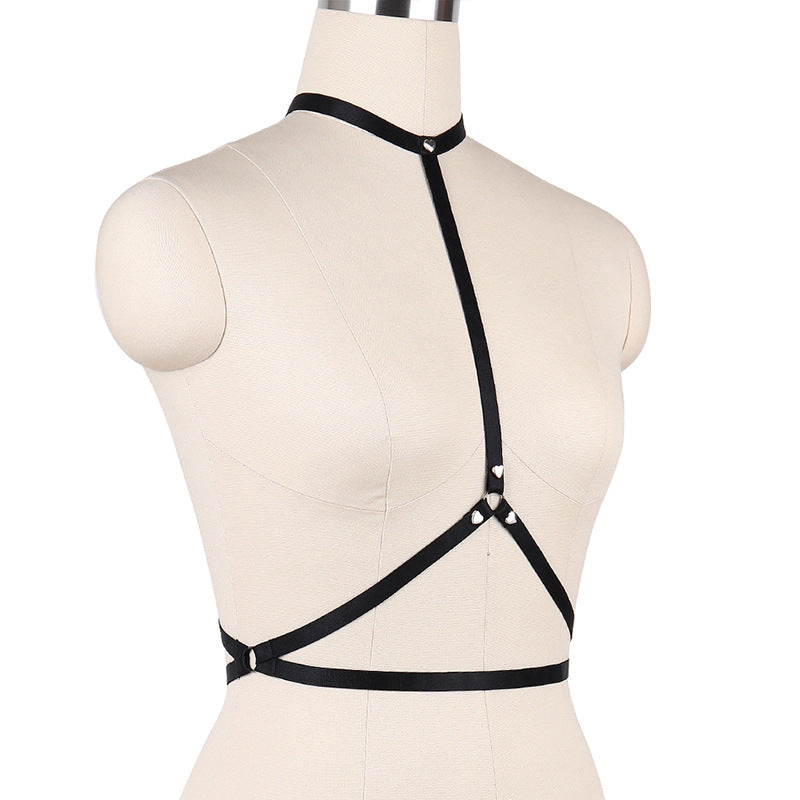 Extreme Bra for Sexy White Black Body Harness Lingerie