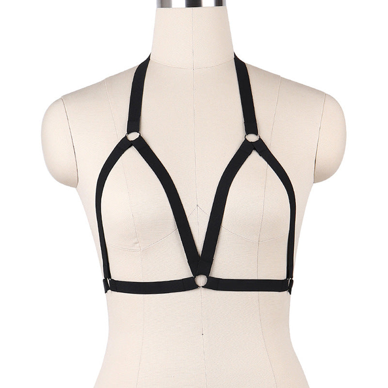 Extreme Bra for Sexy White Black Body Harness Lingerie