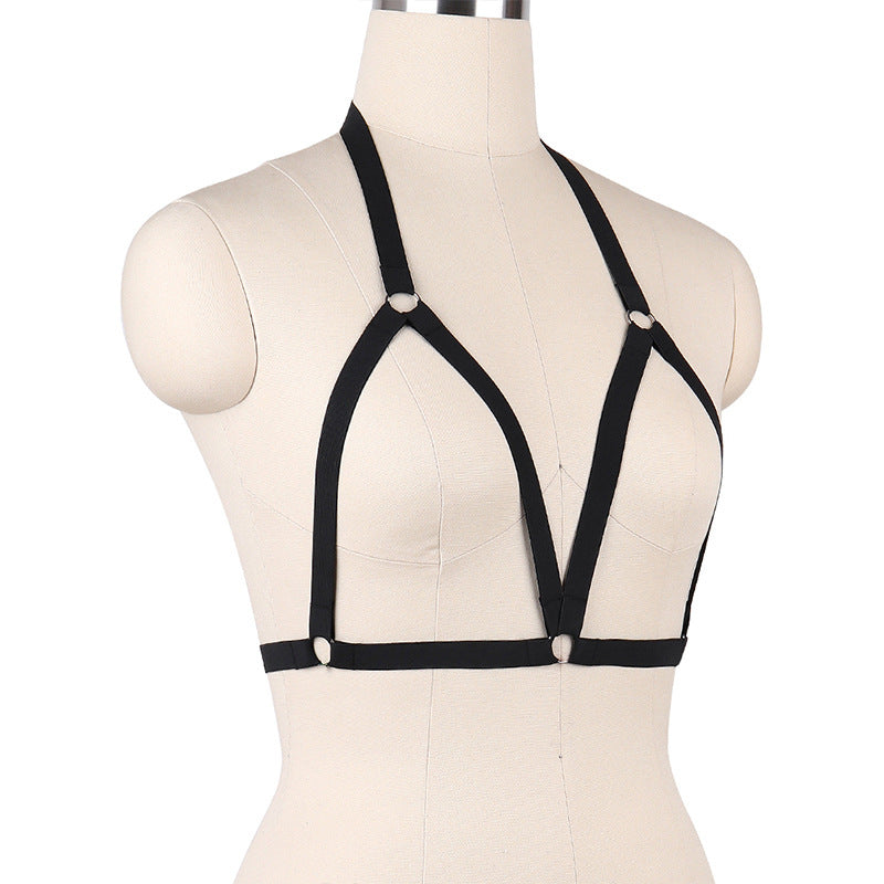 Extreme Bra for Sexy White Black Body Harness Lingerie