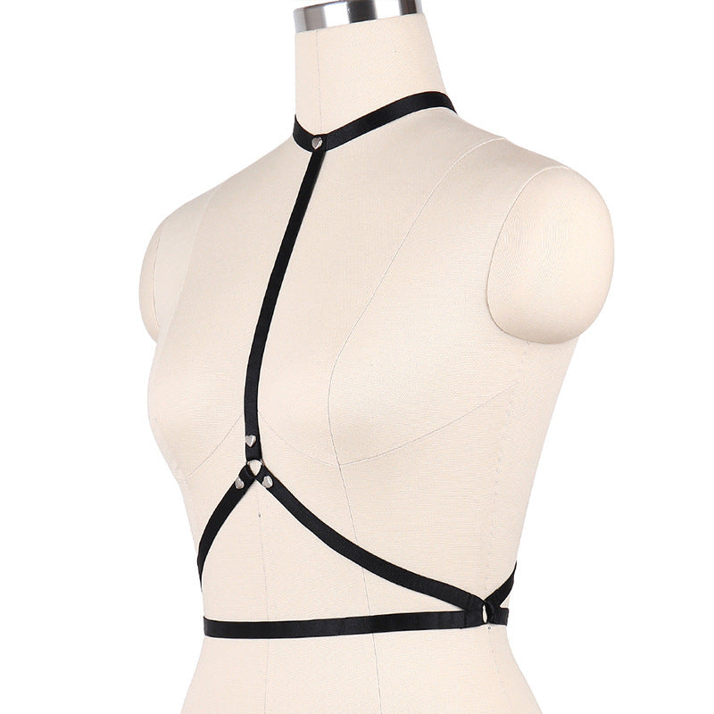 Extreme Bra for Sexy White Black Body Harness Lingerie