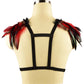 Extreme Bra for Sexy White Black Body Harness Lingerie Feather Bra