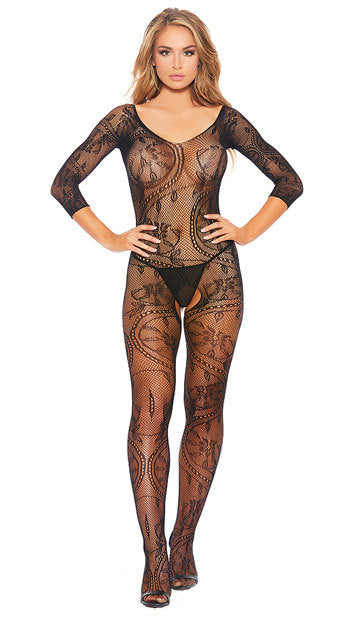 Extreme Fishnet Bodystocking Red Lingerie Crotchless Mesh Bodysuit