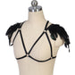 Extreme Harness Bra White Strappy Harness Lingerie Feather Bra