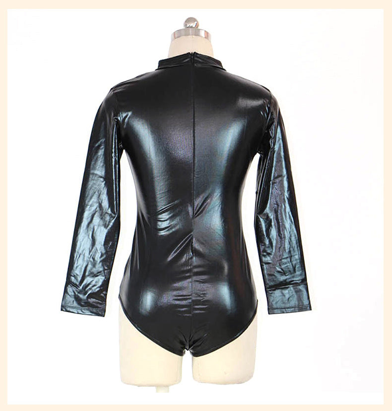 Extreme Long Sleeve Bodysuit Bdsm Latex Lingerie Revealing Teddy