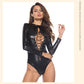 Extreme Long Sleeve Bodysuit Bdsm Latex Lingerie Revealing Teddy