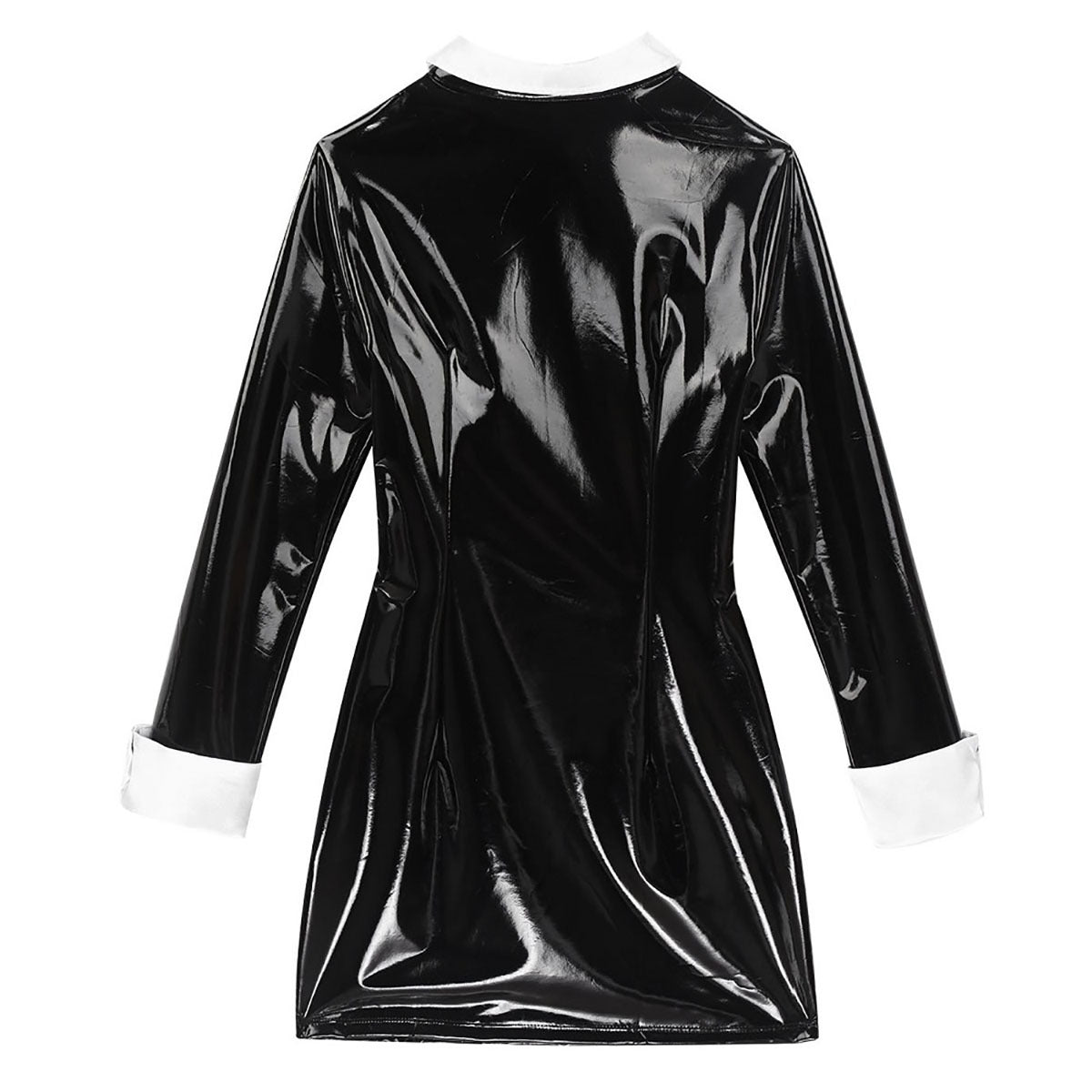 Extreme Sexy Long Sleeve Dresses Womens Leather Lingerie