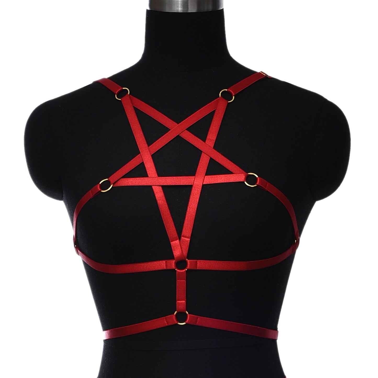 Extreme Sexy No Bra Red Bondage Harness Lingerie