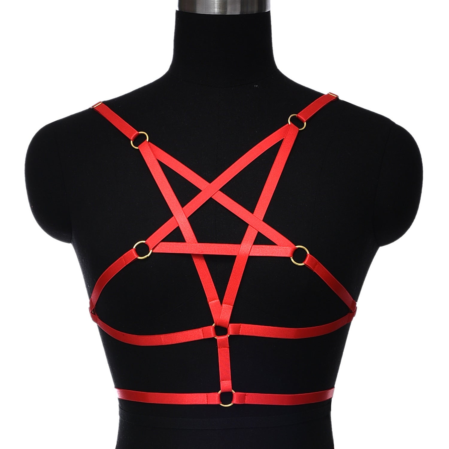 Extreme Sexy No Bra Red Bondage Harness Lingerie