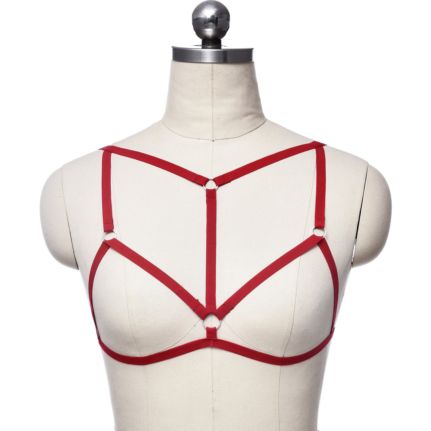 Extreme Sexy No Bra Red Bondage Harness Lingerie