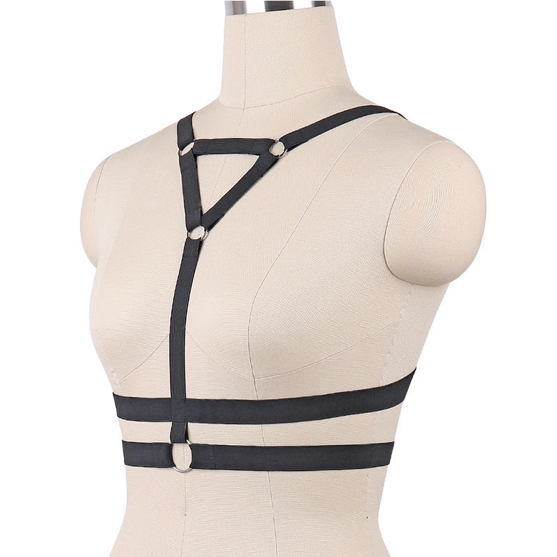 Extreme Sexy No Bra White Body Harness Lingerie